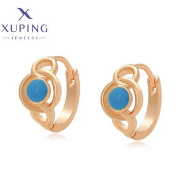 Бижута Xuping, модерни висококачествени елегантни обеци-халки златен цвят, за жени, подарък X000108742